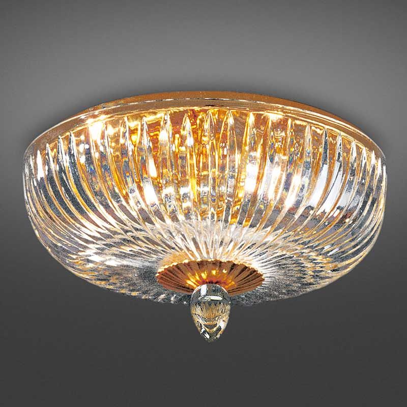 Ceiling lamp / Shiny Gold finish / Transparent glass