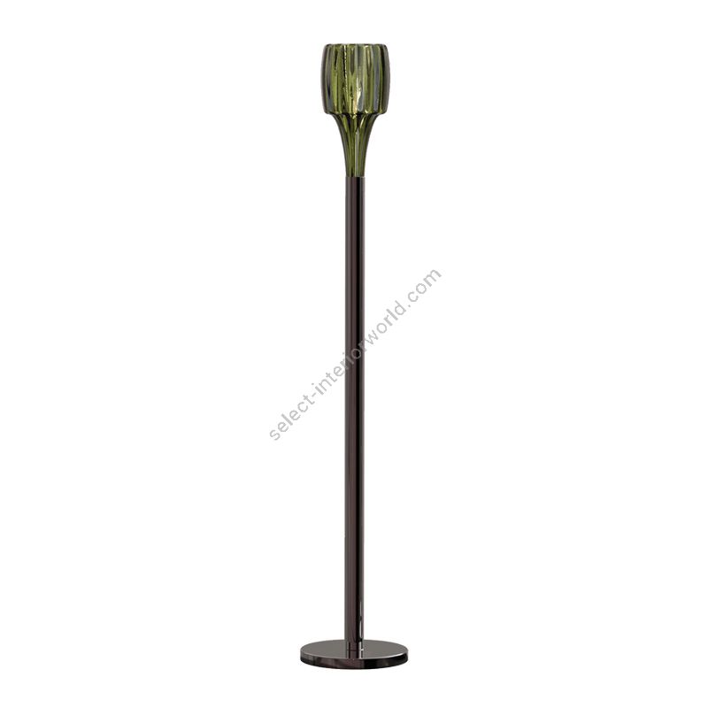 Floor lamp / Iron Grey finish / Olive green glass