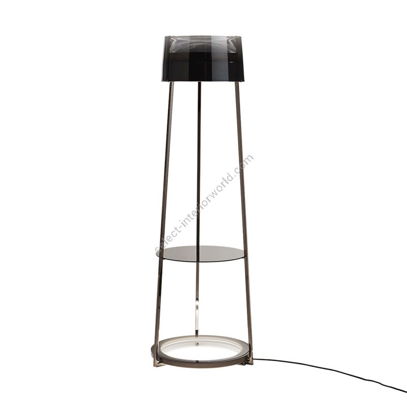 Floor lamp / Iron Grey finish / Shiny titanium coating glass lampshade