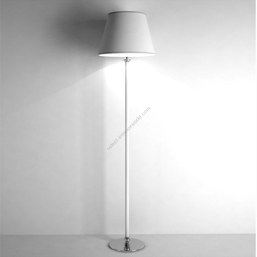 Floor lamp / White finish / Cotton-ivory lampshade