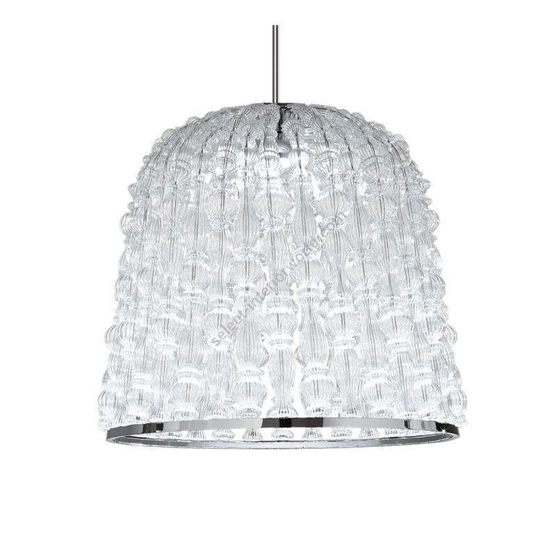 Pendant lamp / Chrome finish / Transparent glass