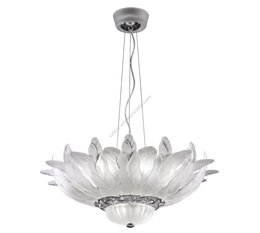 Pendant lamp / Shiny Nickel finish / Etched glass type