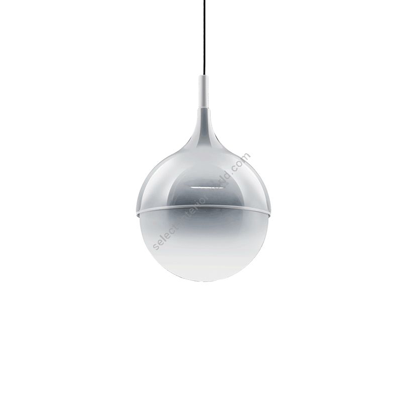 Pendant lamp / Finish: White metal with White shaded glass