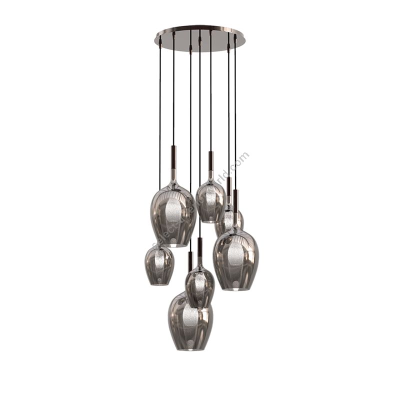 Pendant lamp / Iron Grey finish / Shiny titanium coating glass colour