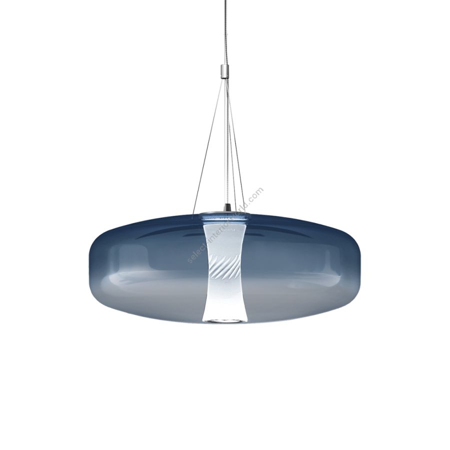 Pendant lamp / Blue shaded glass