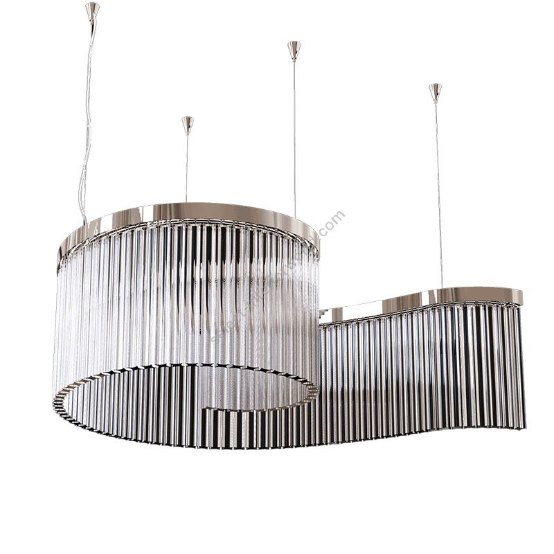 Pendant lamp / Chrome finish / Transparent glass