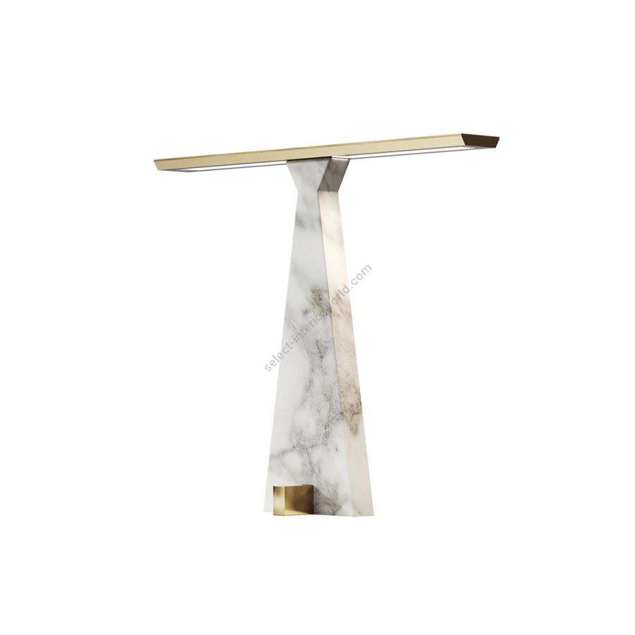 Table lamp / Brushed light gold finish / Gold Calacatta marble base