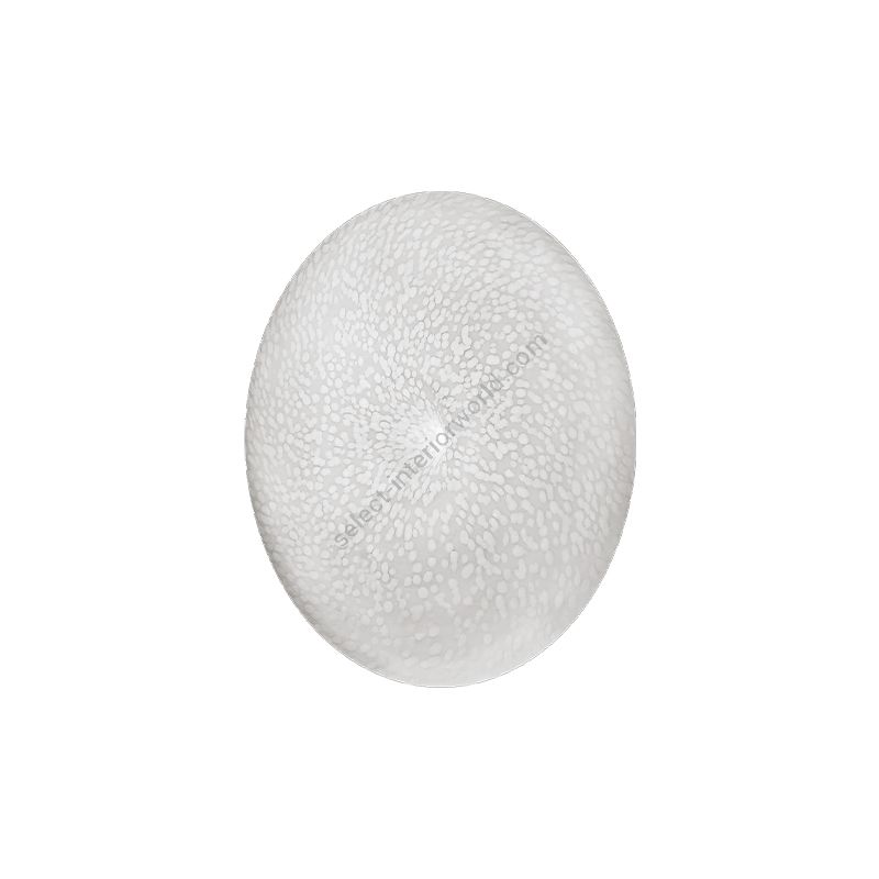 Wall (ceiling) led lamp / White Rugiada glass / cm.: 33 x 33 x 10 / inch.: 13" x 13" x 3.9"