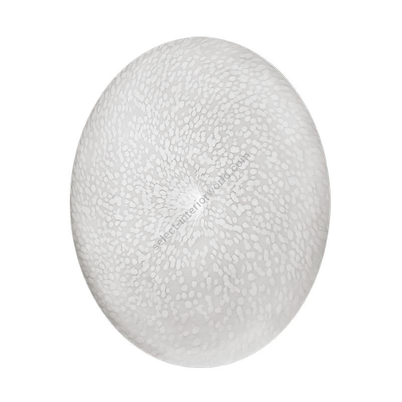 Wall (ceiling) led lamp / White Rugiada glass / cm.: 50 x 50 x 15 / inch.: 19.7" x 19.7" x 5.9"