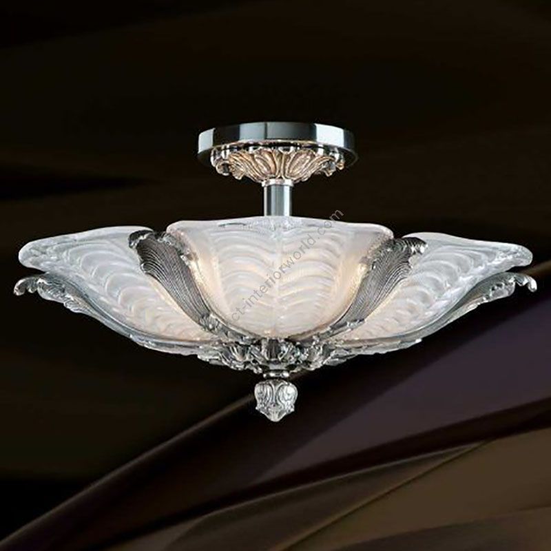 Old Silver finish / White Glass