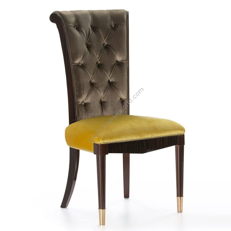 Dining chair / Grey and Yellow upholstery