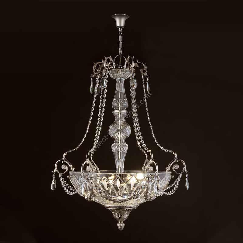 Chandelier / Polished nickel finish / Italian hand cut crystal
