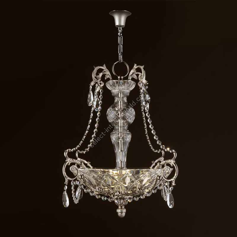 Chandelier / Polished nickel finish / Italian hand cut crystal