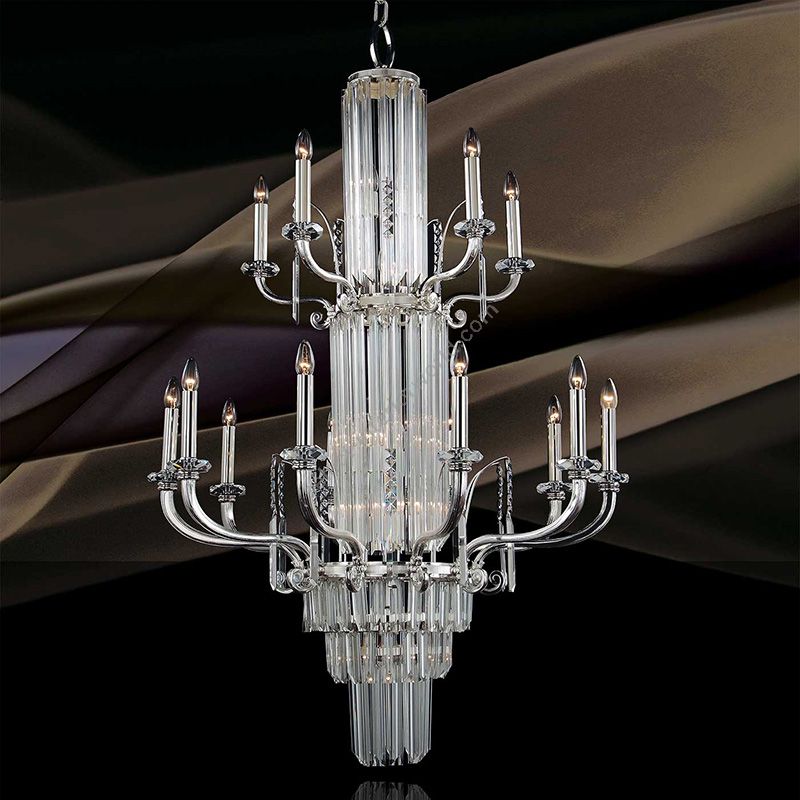 Polished Silver Finish / Without Glass Shades / cm.: 158 x 103 x 103 / inch.: 62.20" x 40.55" x 40.55"