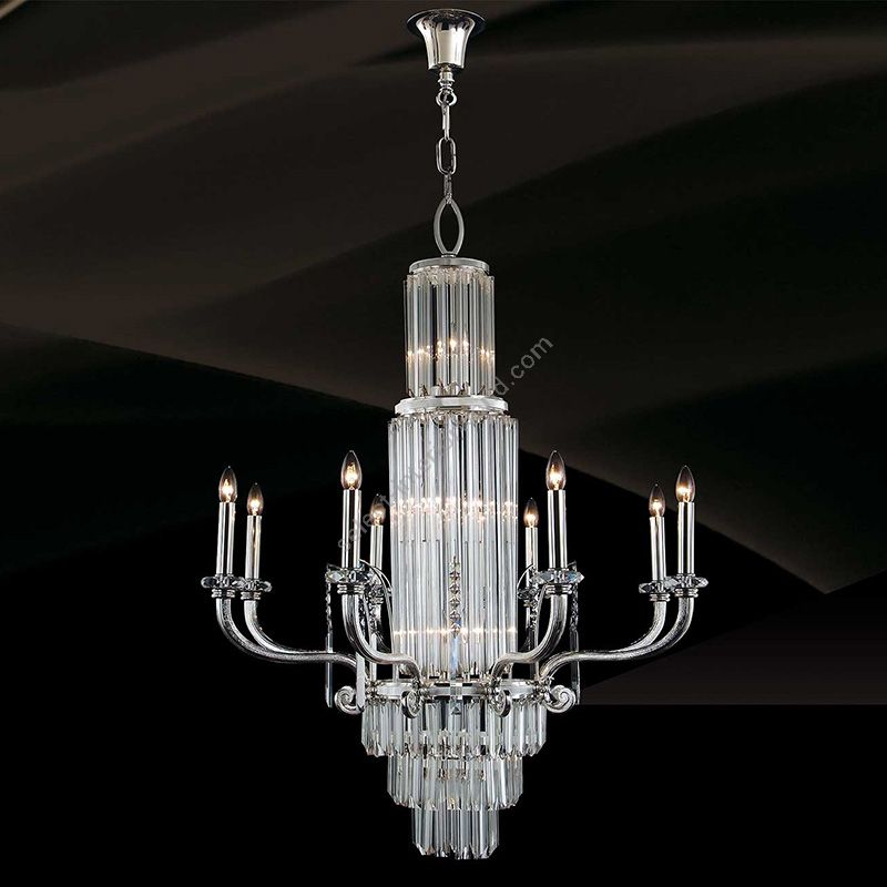 Polished Silver Finish / Without Glass Shades / cm.: 138 x 103 x 103 / inch.: 54. 33" x 40.55" x 40.55"
