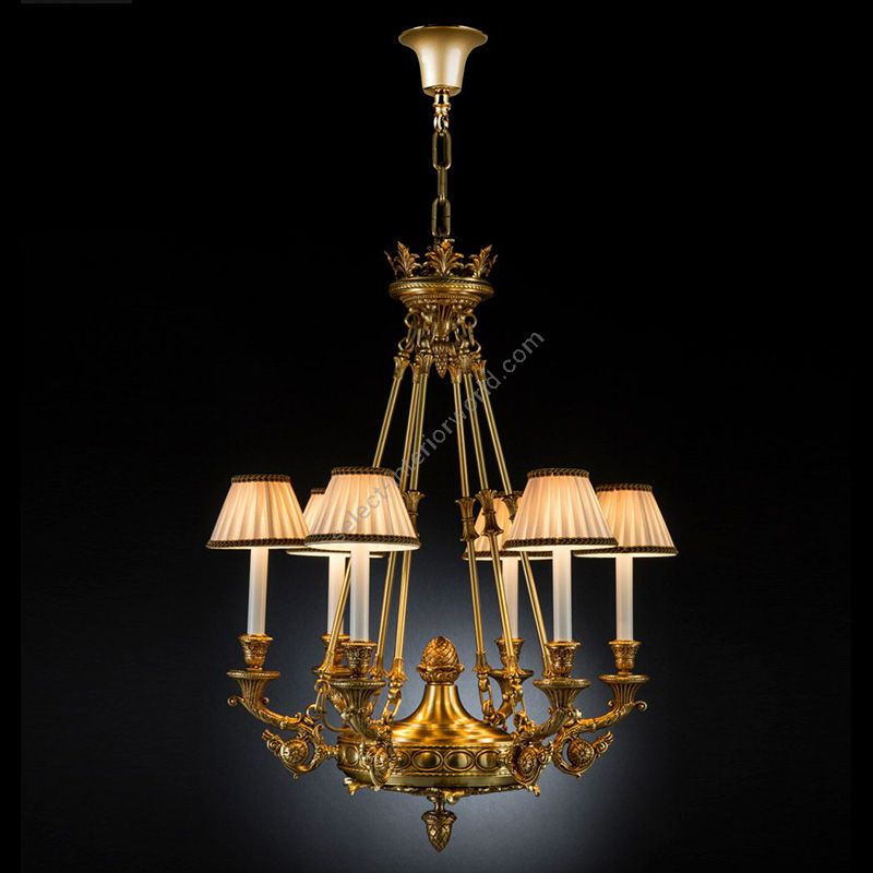 French Gold finish / Beige Curb lamp shades