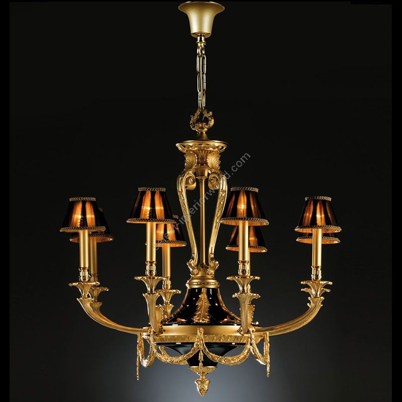 With Black-Gold lamp shades