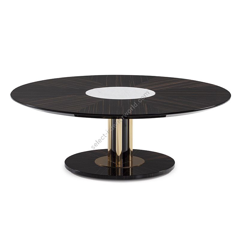 Coffee table (large) / High Gloss Makassar / Polished Brass finish