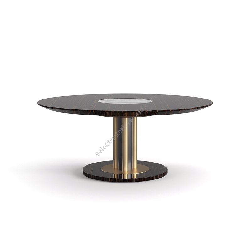 Coffee table (medium) / High Gloss Makassar / Polished Brass finish