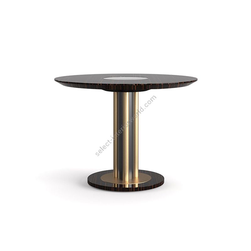 Coffee table / High Gloss Makassar / Polished Brass finish