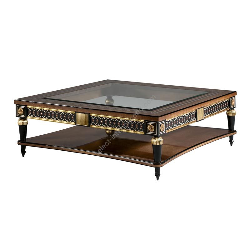 Coffee table / Nantes wood / French Gold finish