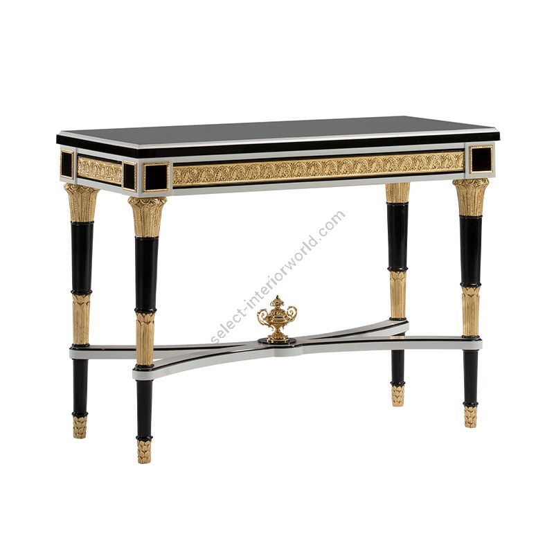 Console table / Lacquered - Polished brass finish