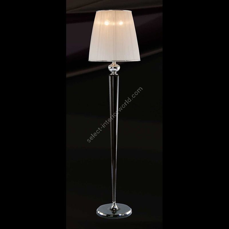 White lamp shade with silver metal braid