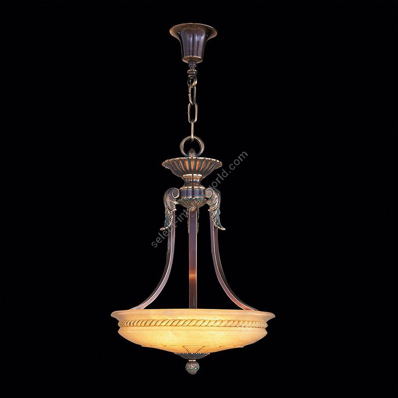 Antique Brass Finish / Brandy Alabaster Lamp Shade
