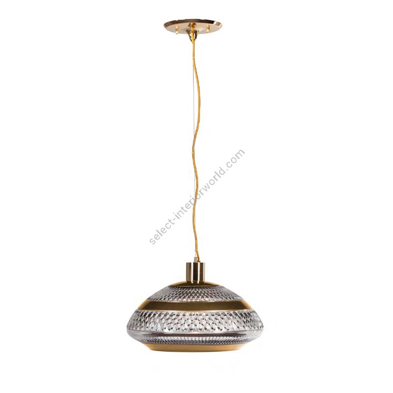 Pendant lamp / Polished brass finish / Gold glass