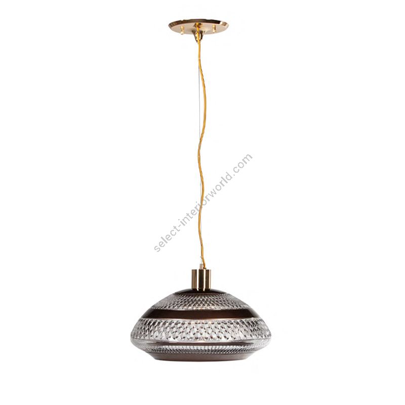 Pendant lamp / Polished brass finish / Bronze glass