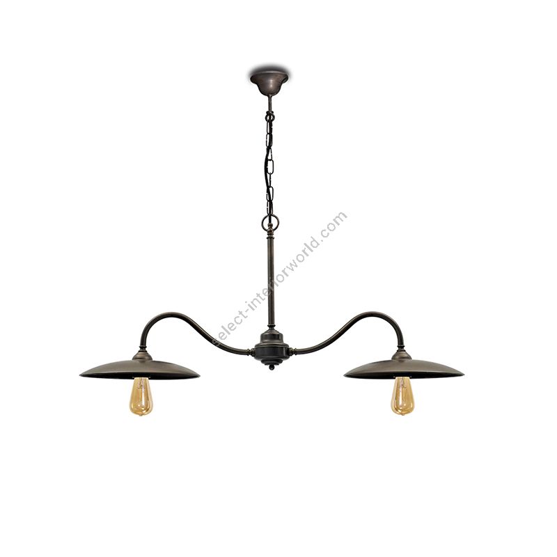 Indoor pendant lamp / Brass burnish dark brown finish / Without glass