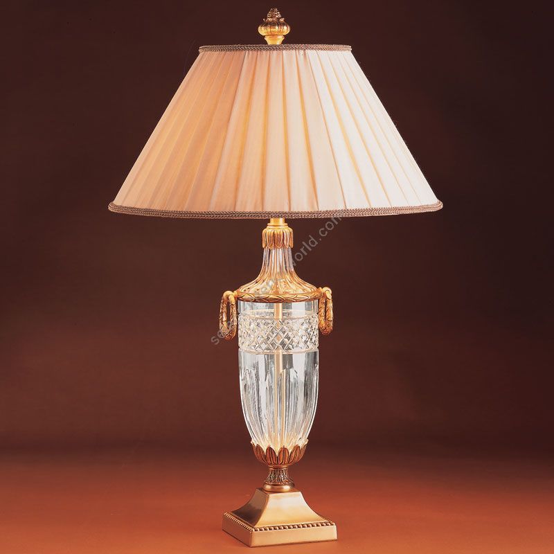 Antique Gold Plated finish / With pleated lampshade