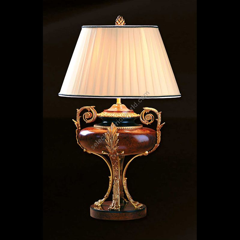 French Gold Finish / With Oval Pleated Lamp Shade