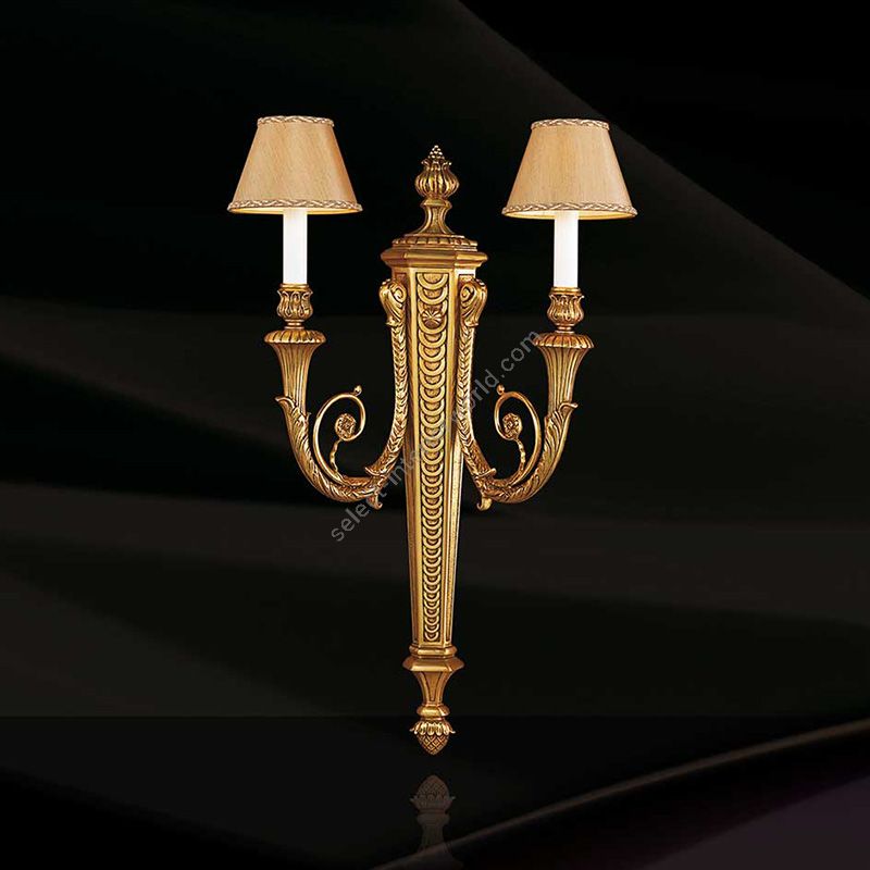 French Gold Finish / With plain beige lamp shade