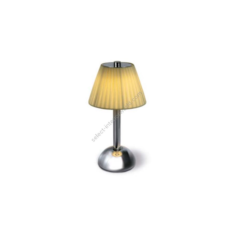 Rechargeable table lamp / Chrome finish / Creponne Avorio lampshade colour