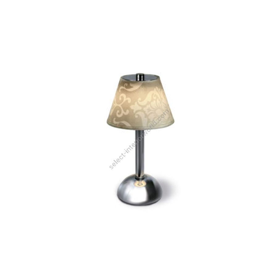 Rechargeable table lamp / Chrome finish / Royal Bianco lampshade colour