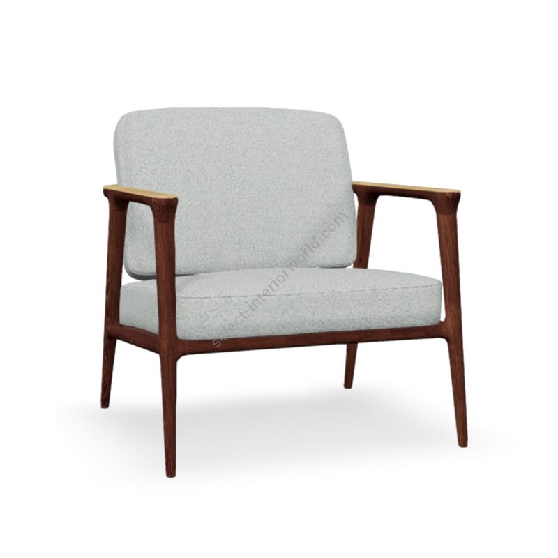 Lounge chair / Oak Cinnamon Whitewash Composition finish / Multicolour (Armoured Boar Crackle) upholstery