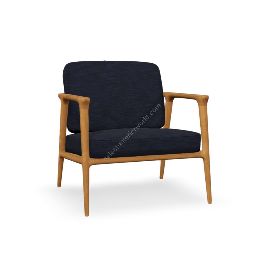 Lounge chair / Oak Natural Oil finish / Indigo (Denim) upholstery
