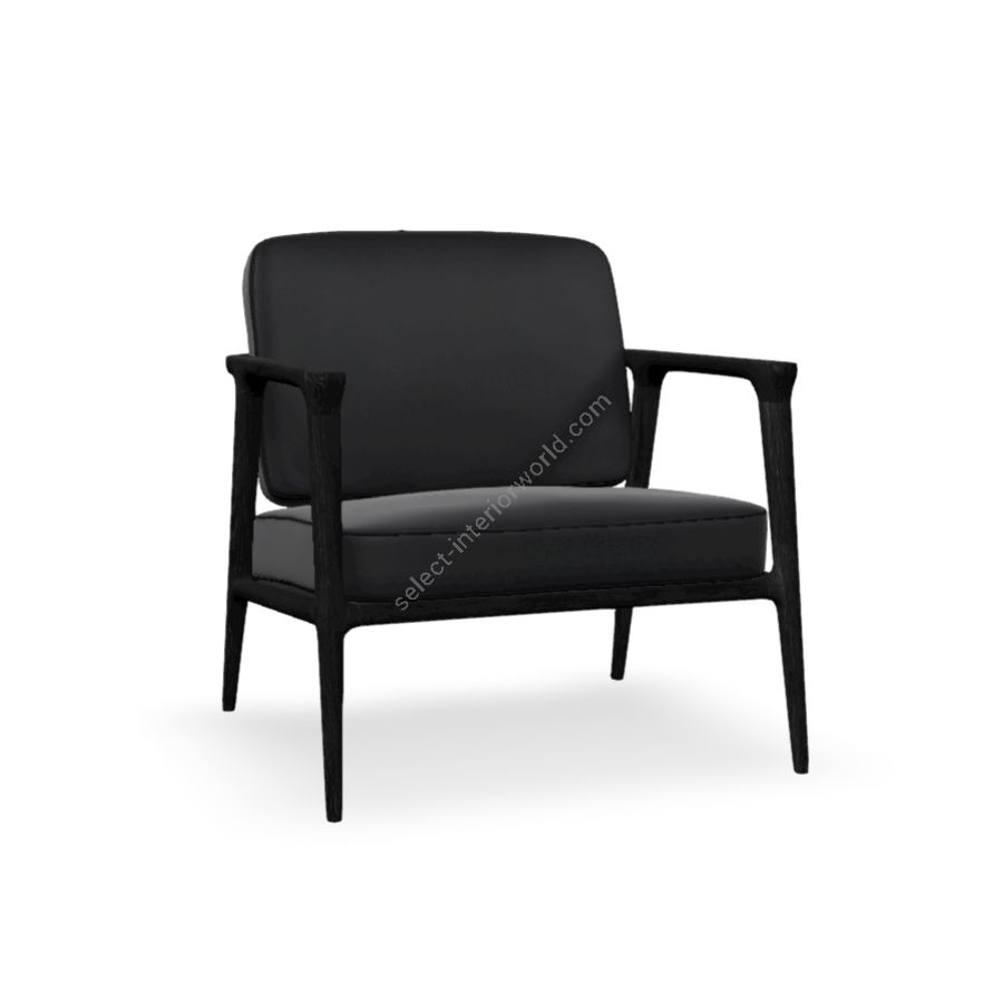 Lounge chair / Oak Stained Black finish / Black (Abbracci) upholstery