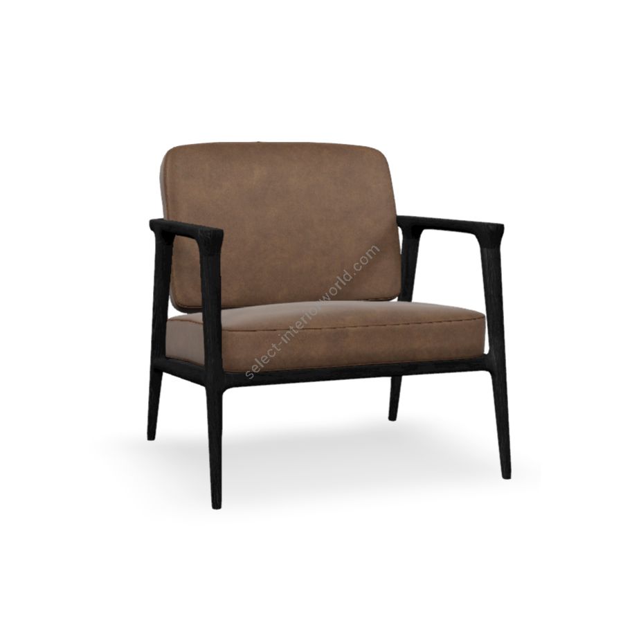 Lounge chair / Oak Stained Black finish / Taupe (Abbracci) upholstery