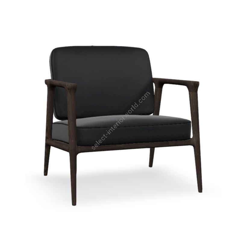 Lounge chair / Oak Stained Wenge finish / Black (Abbracci) upholstery
