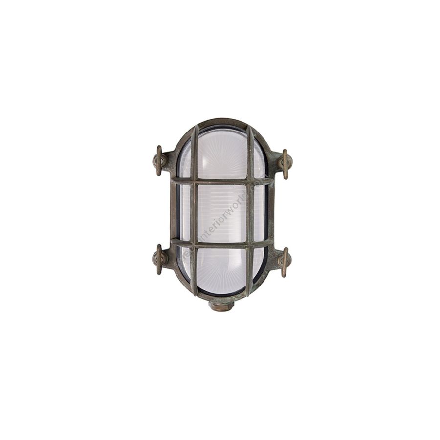 Oval Sea & Industrial Wall Lamp / Aged brass finish / Oval glass