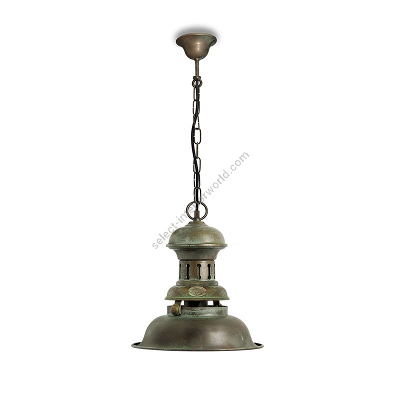 Indoor pendant lamp / Aged brass finish / cm.: 93 (H1+H2) x 30 x 30 / inch.: 36.6" (H1+H2) x 11.8" x 11.8"