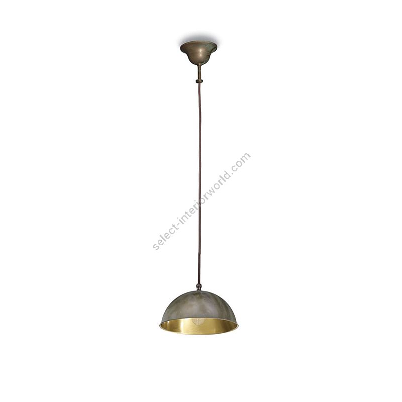 Pendant lamp / Aged brass copper-coloured finish with brass polished inside / cm.: 77 x 15.4 x 15.4 / inch.: 30.3" x 6.1" x 6.1"