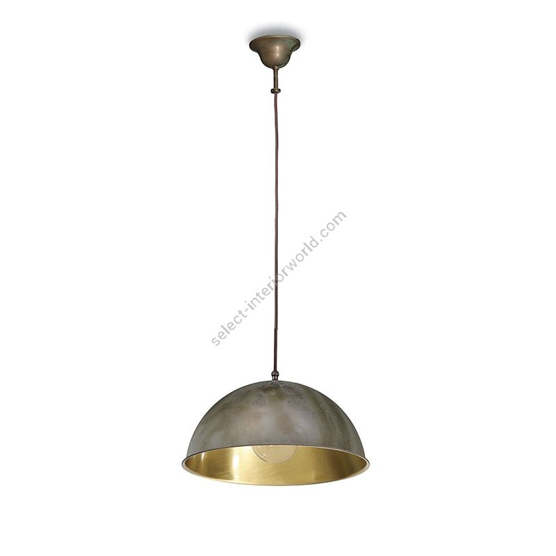 Pendant lamp / Aged brass copper-coloured finish with brass polished inside / cm.: 80 x 25 x 25 / inch.: 31.5" x 9.8" x 9.8"