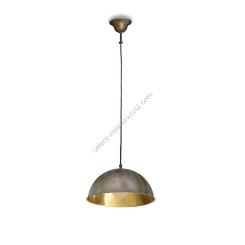Pendant lamp / Aged brass copper-coloured finish with brass polished inside / cm.: 80 x 20 x 20 / inch.: 31.5" x 7.9" x 7.9"
