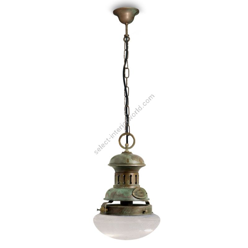 Indoor pendant lamp / Aged brass finish / cm.: 94 (H1+H2) x 25 x 25 / inch.: 37.01 (H1+H2) " x 9.84" x 9.84"