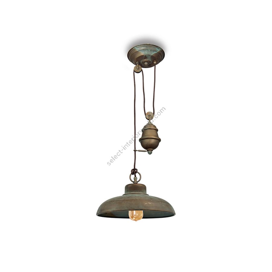 Indoor pendant lamp / Aged brass finish / Without glass