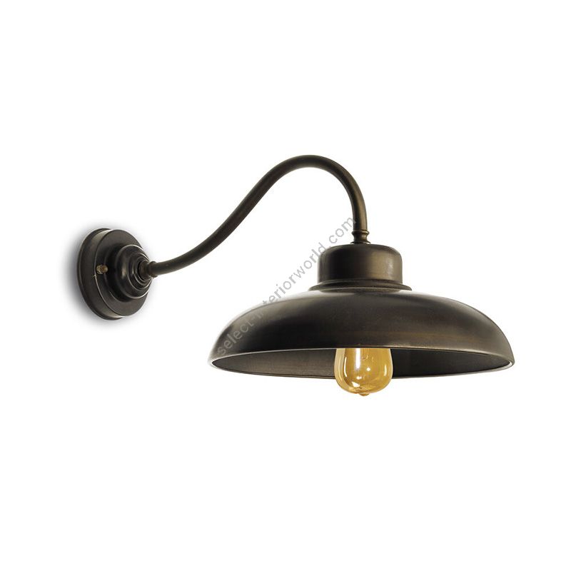 Wall lamp / Brass burnish dark brown finish / Without glass
