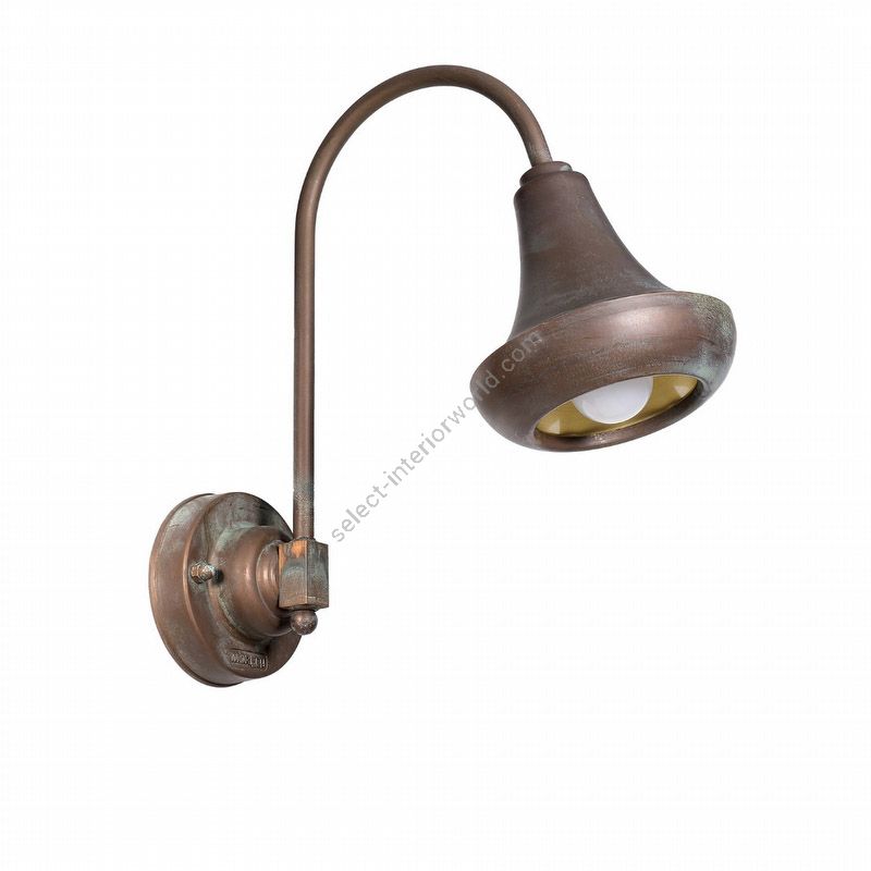Aged brass copper-coloured finish with brass polished inside